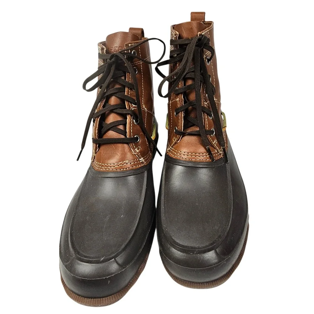 Sperry Top-Sider Mens Avenue Duck Boots Brown Black Waterproof STS13457 Size 11M
